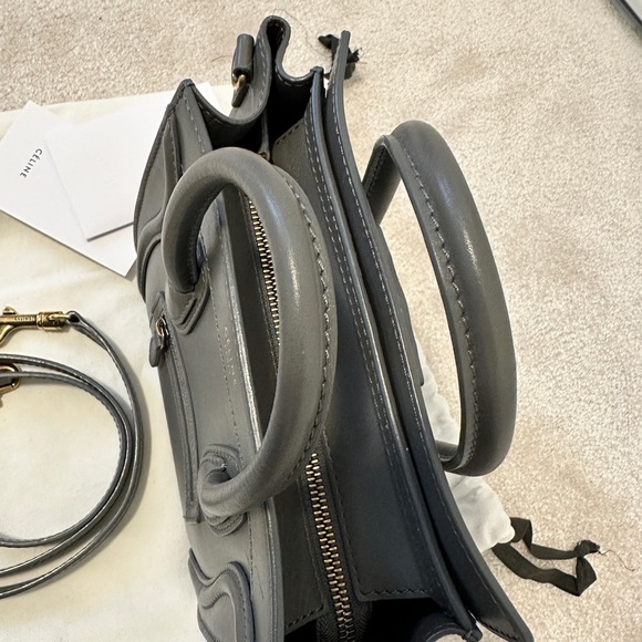 Celine Nano Luggage Bag in Drummed‎ Calfskin Gray - Picture 4 of 16